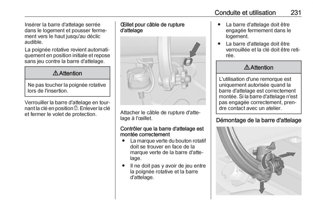 manual  Opel Zafira C FL manuel du proprietaire / page 233