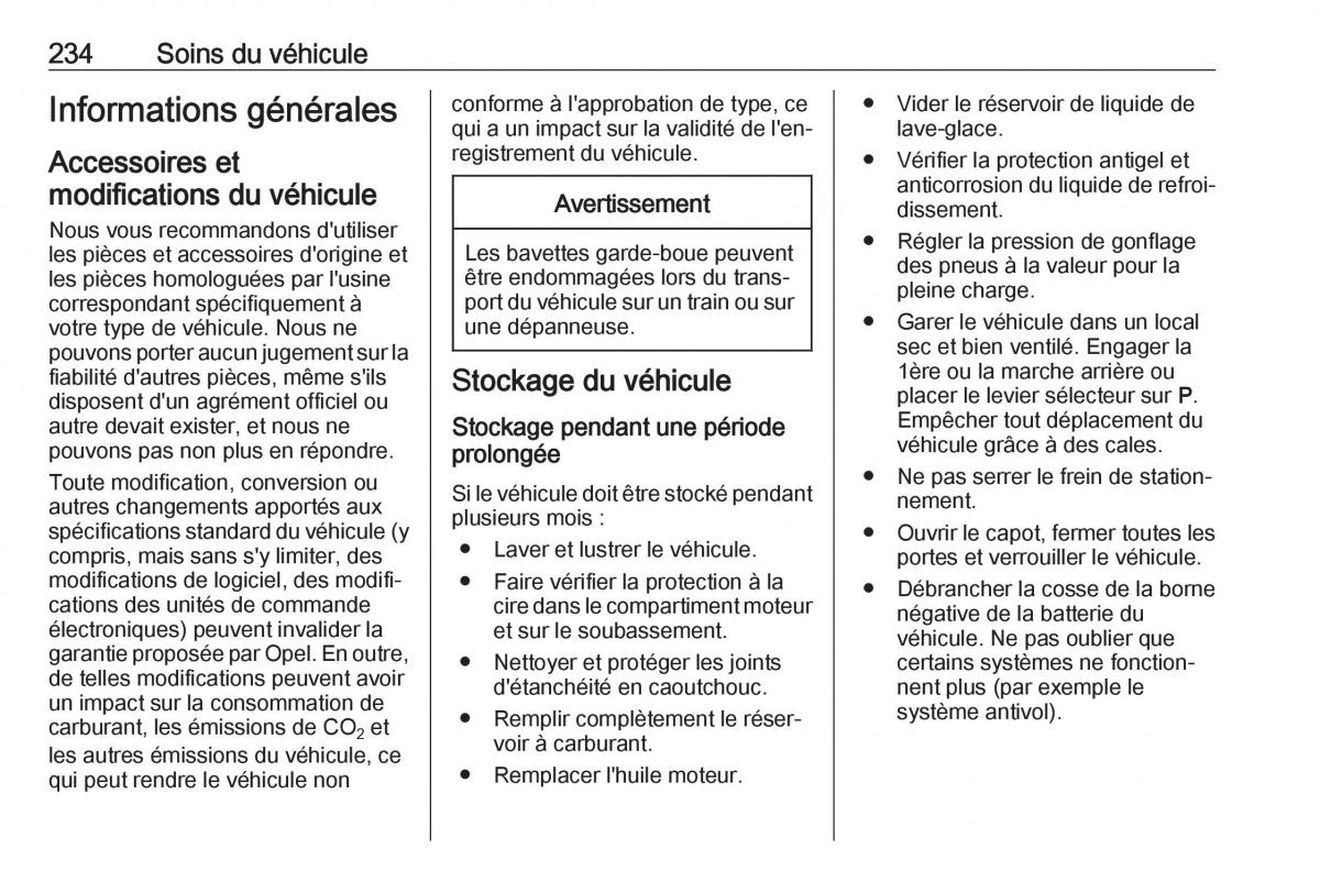 manual  Opel Zafira C FL manuel du proprietaire / page 236