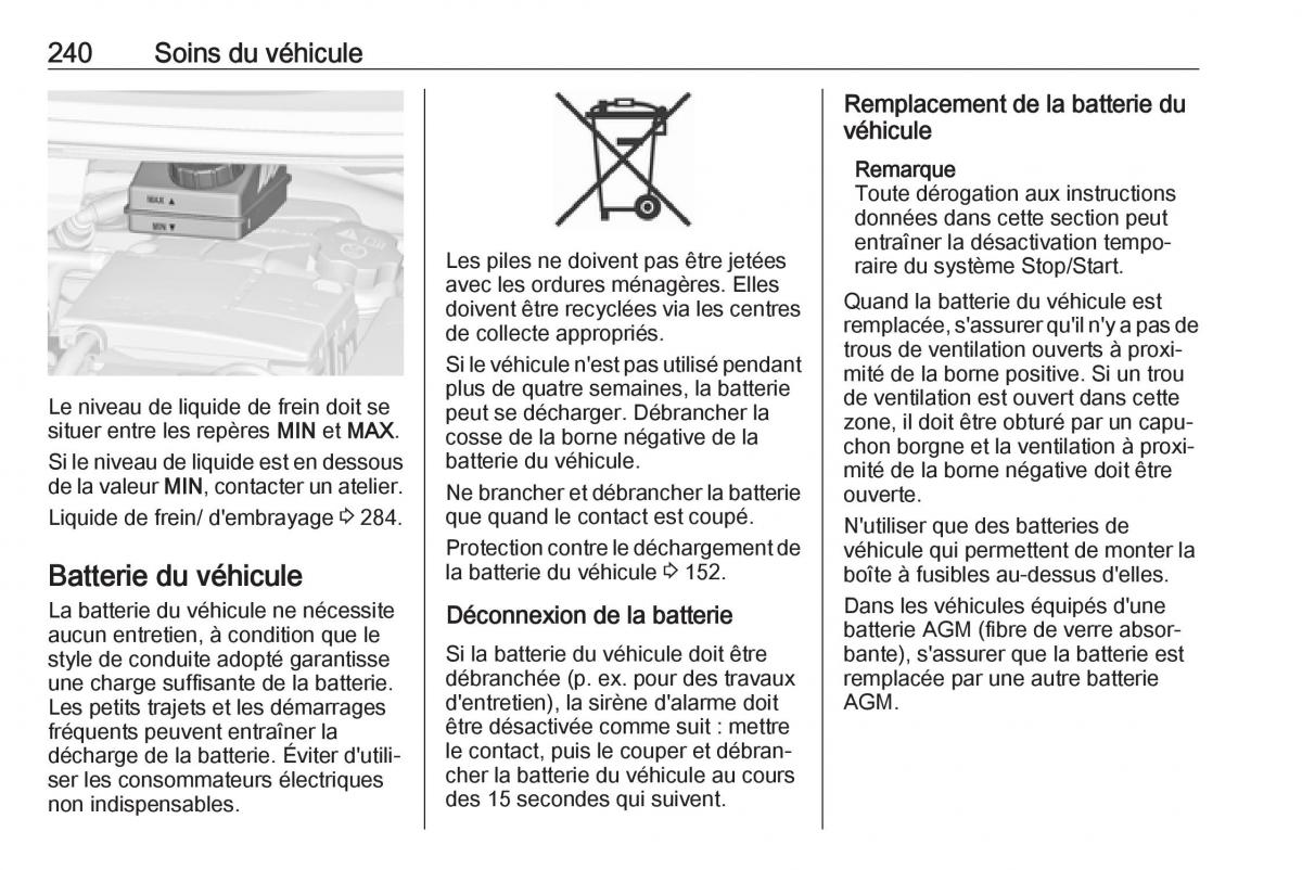 manual  Opel Zafira C FL manuel du proprietaire / page 242