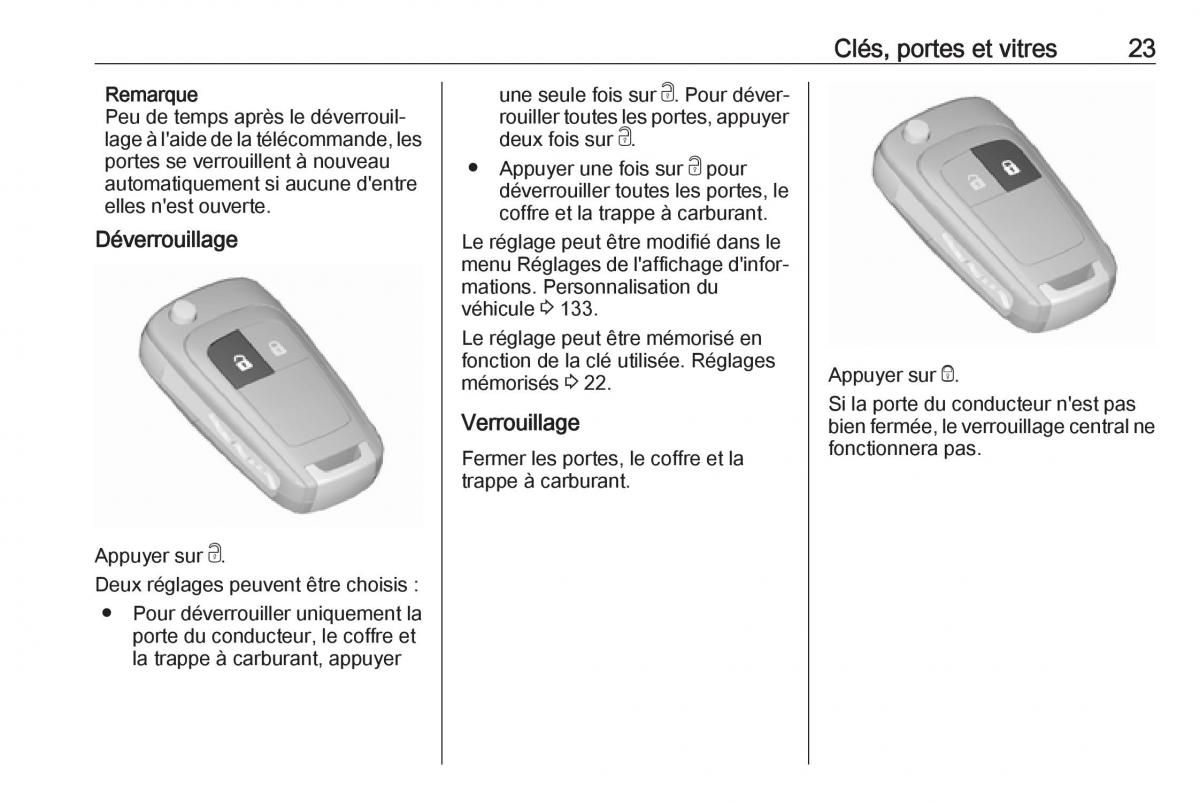 manual  Opel Zafira C FL manuel du proprietaire / page 25