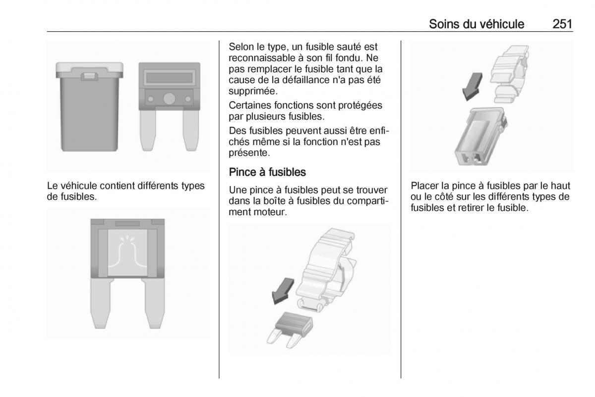 manual  Opel Zafira C FL manuel du proprietaire / page 253