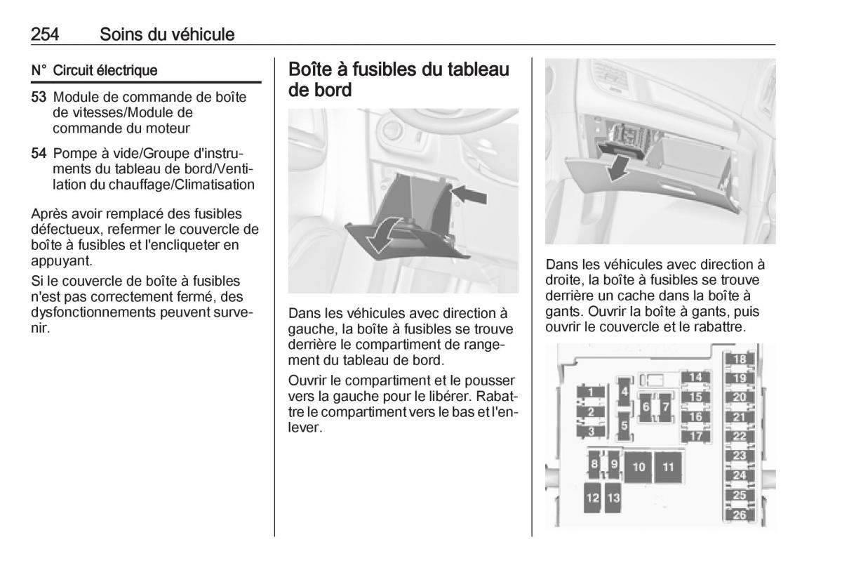 manual  Opel Zafira C FL manuel du proprietaire / page 256