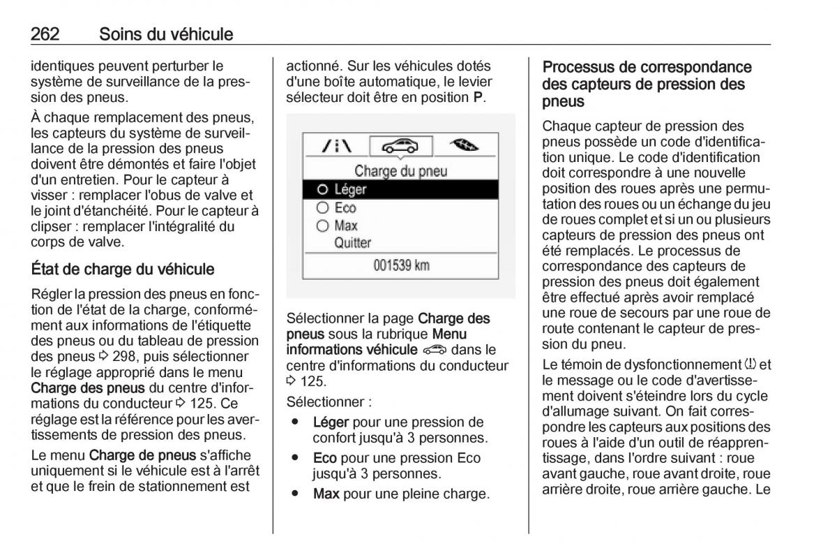 manual  Opel Zafira C FL manuel du proprietaire / page 264