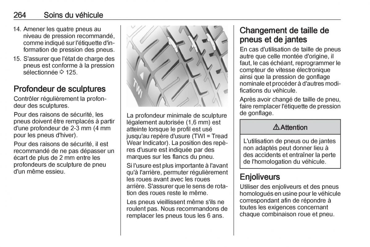 manual  Opel Zafira C FL manuel du proprietaire / page 266