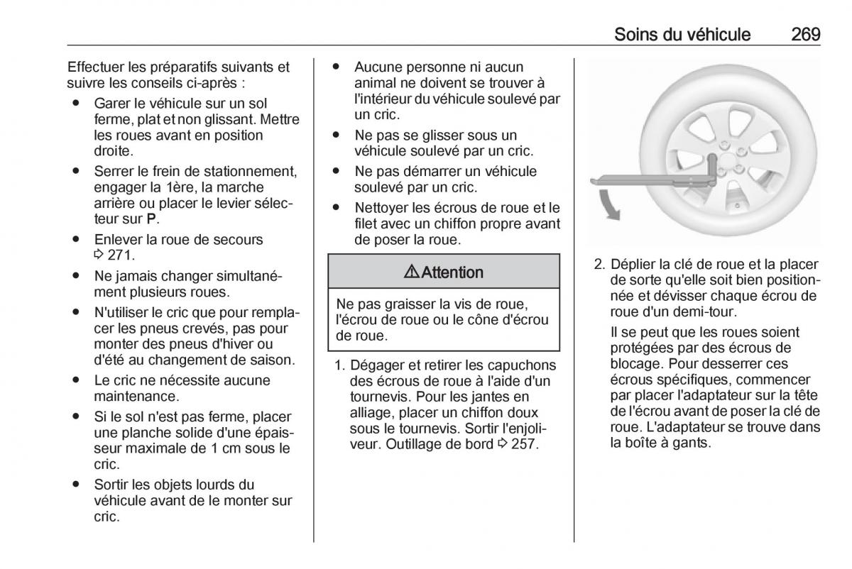 manual  Opel Zafira C FL manuel du proprietaire / page 271