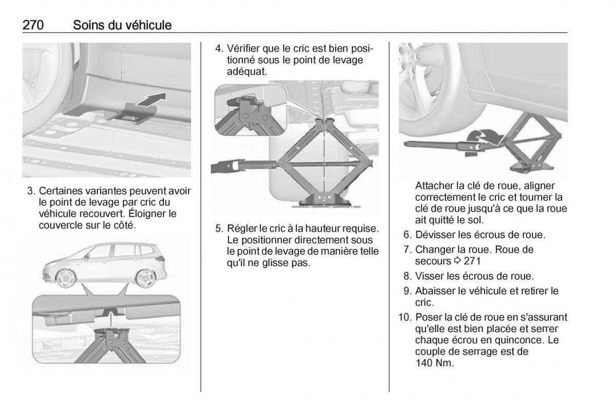 manual  Opel Zafira C FL manuel du proprietaire / page 272