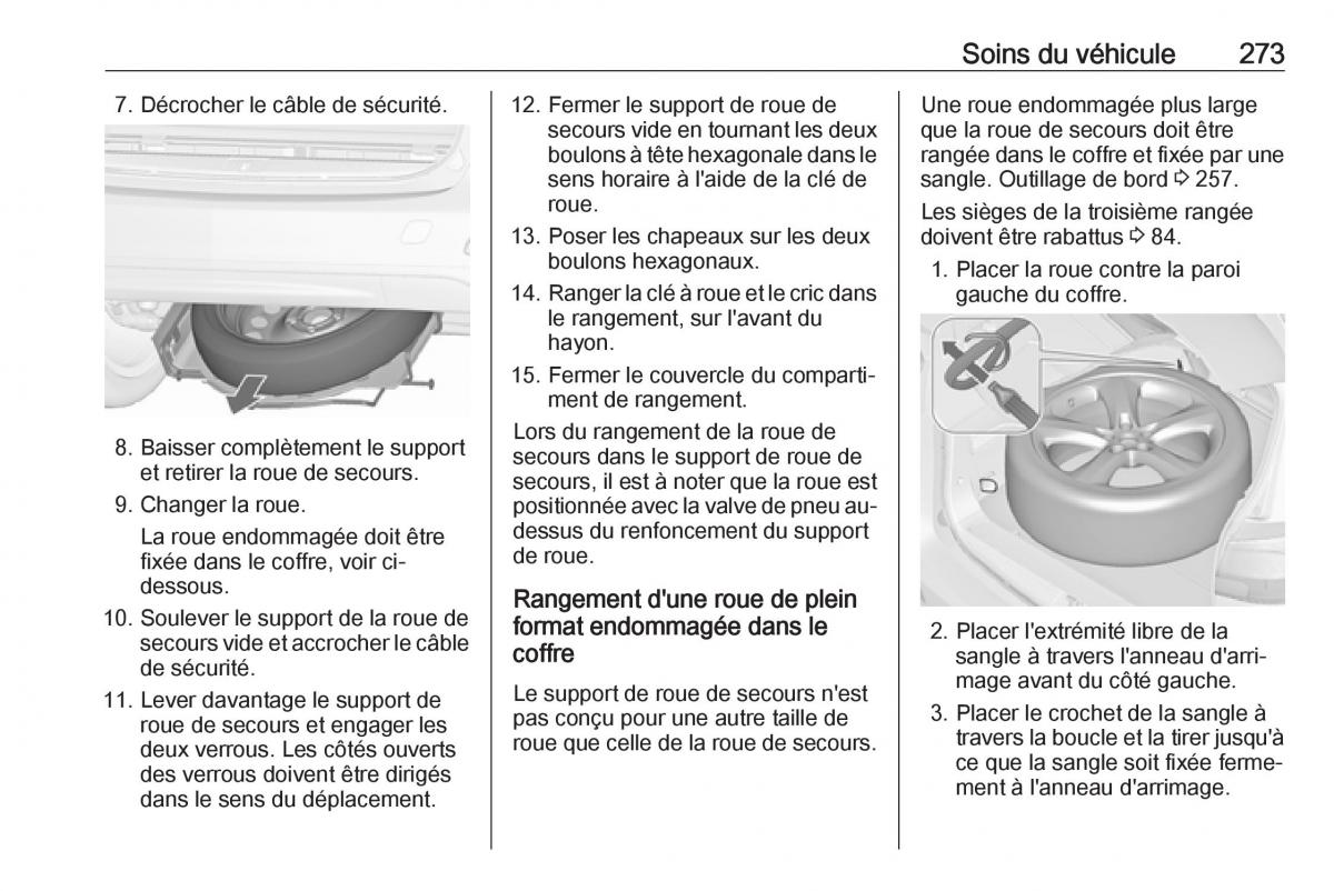 manual  Opel Zafira C FL manuel du proprietaire / page 275