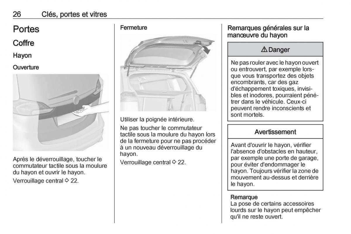 manual  Opel Zafira C FL manuel du proprietaire / page 28