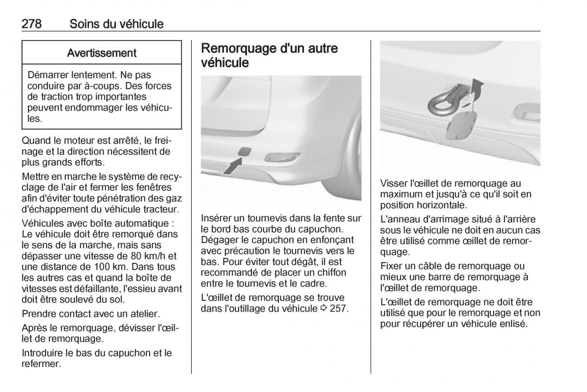 manual  Opel Zafira C FL manuel du proprietaire / page 280