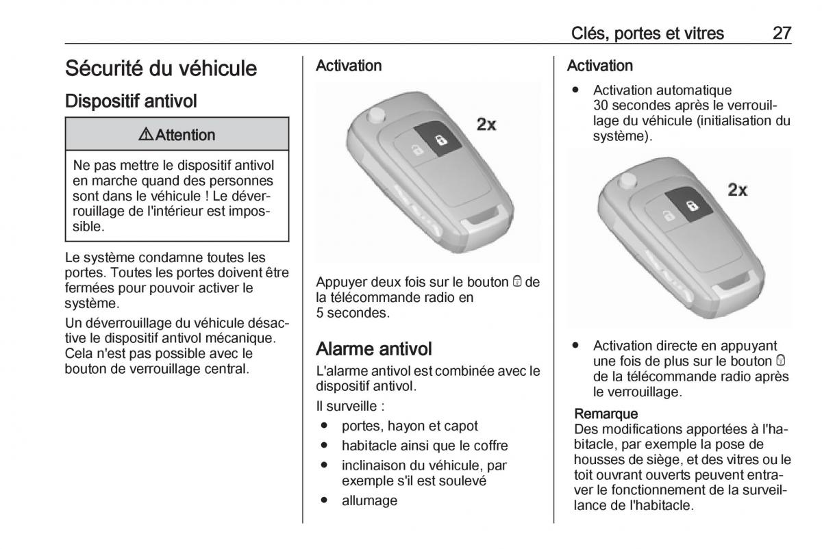 manual  Opel Zafira C FL manuel du proprietaire / page 29