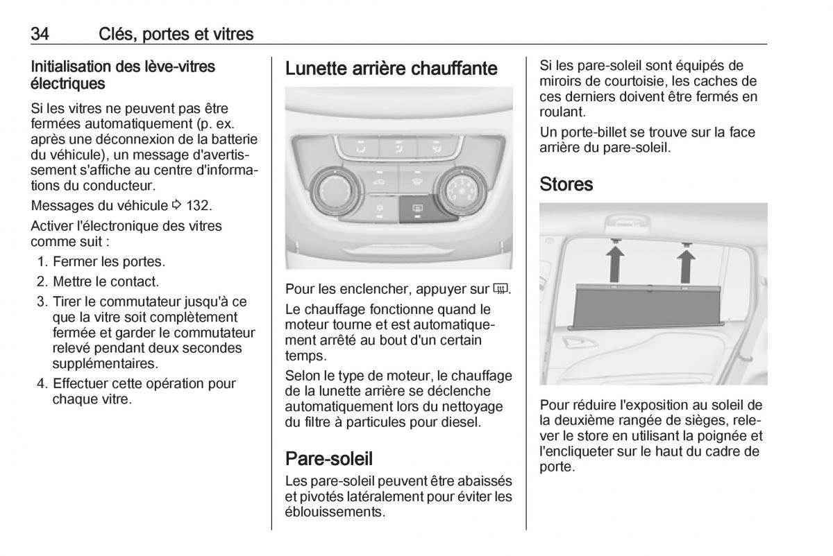 manual  Opel Zafira C FL manuel du proprietaire / page 36