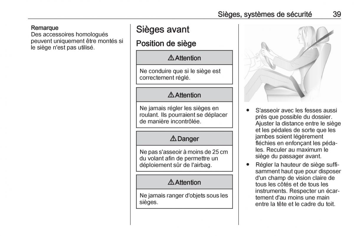 manual  Opel Zafira C FL manuel du proprietaire / page 41