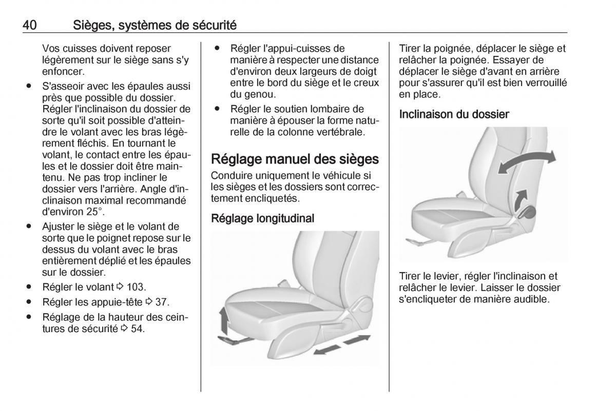 manual  Opel Zafira C FL manuel du proprietaire / page 42