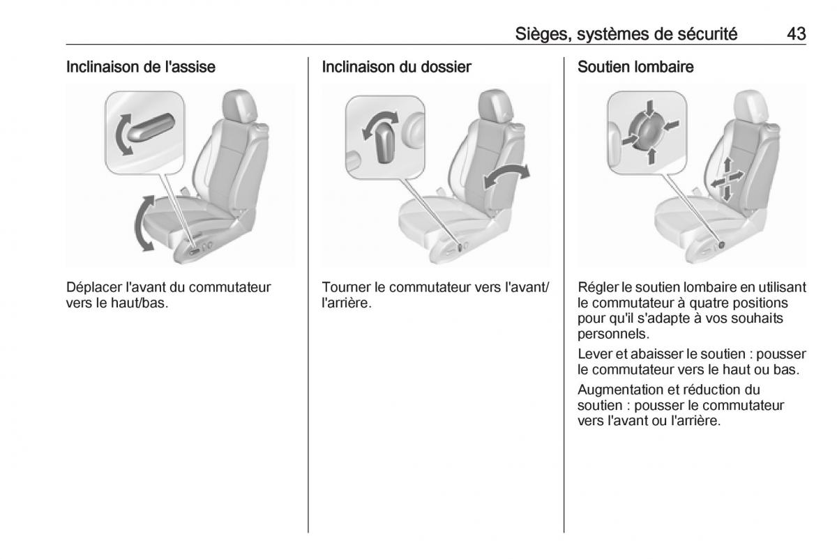 manual  Opel Zafira C FL manuel du proprietaire / page 45