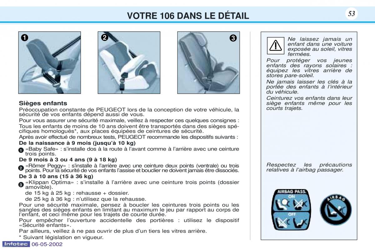 Peugeot 106 manuel du proprietaire / page 60