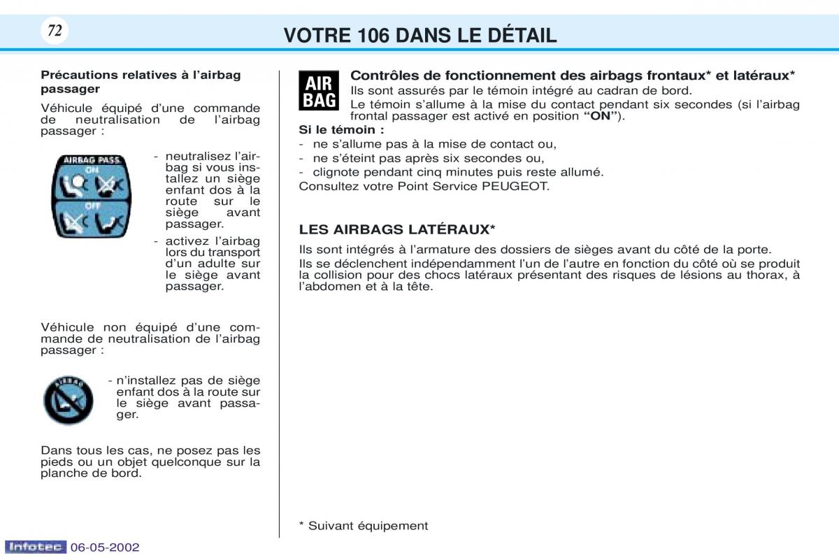 Peugeot 106 manuel du proprietaire / page 79