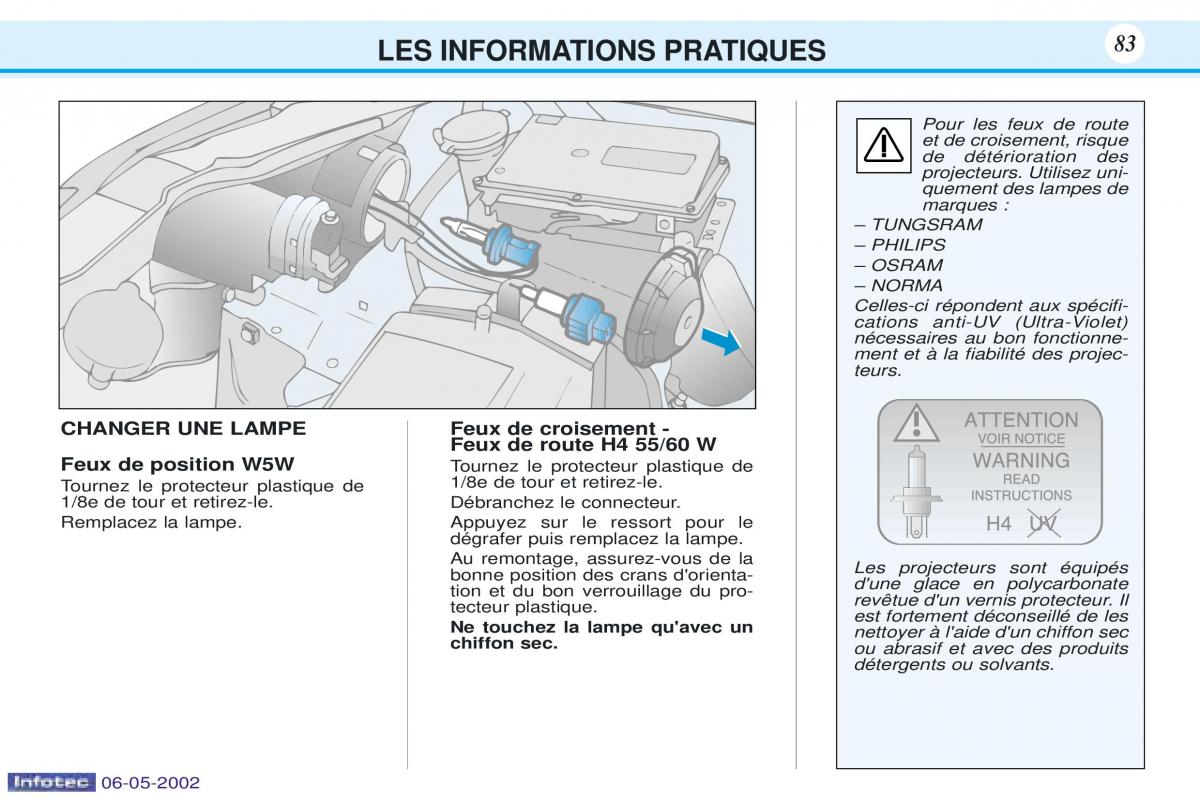 Peugeot 106 manuel du proprietaire / page 90