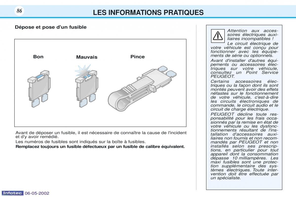 Peugeot 106 manuel du proprietaire / page 93