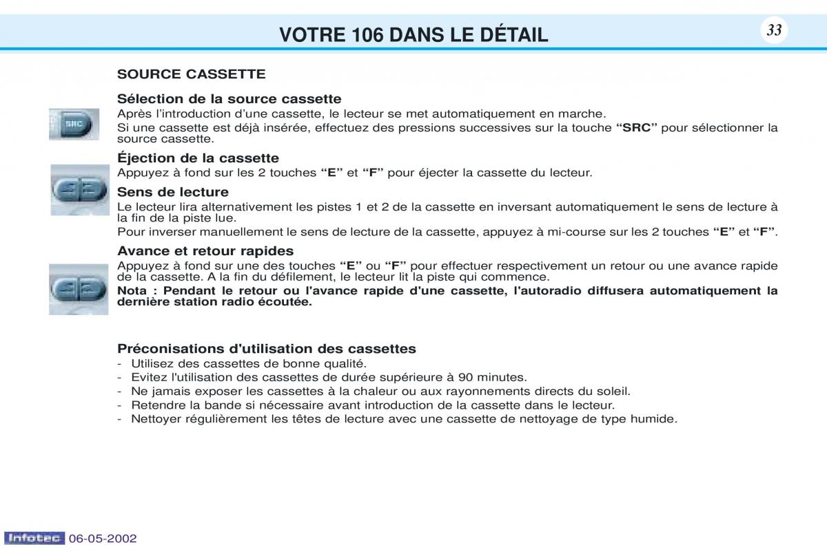 Peugeot 106 manuel du proprietaire / page 40