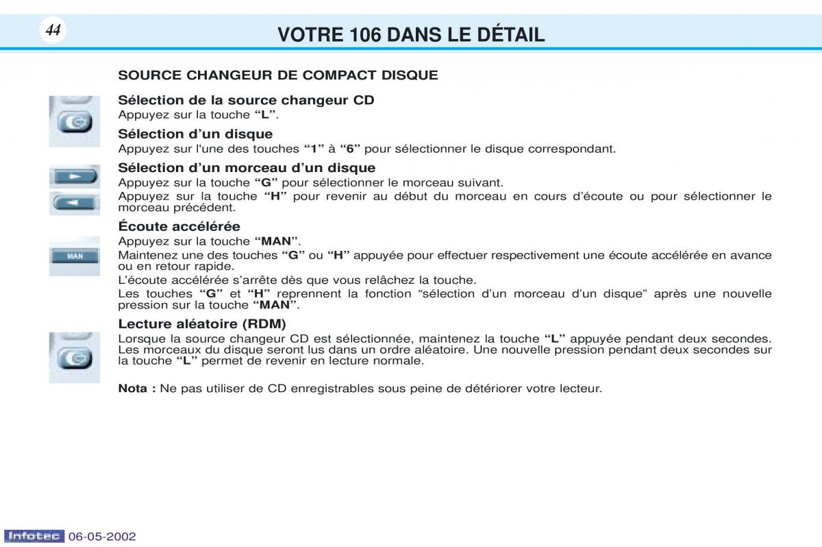 Peugeot 106 manuel du proprietaire / page 51