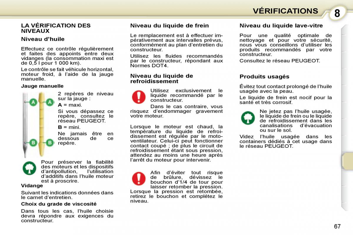 Peugeot 107 manuel du proprietaire / page 64