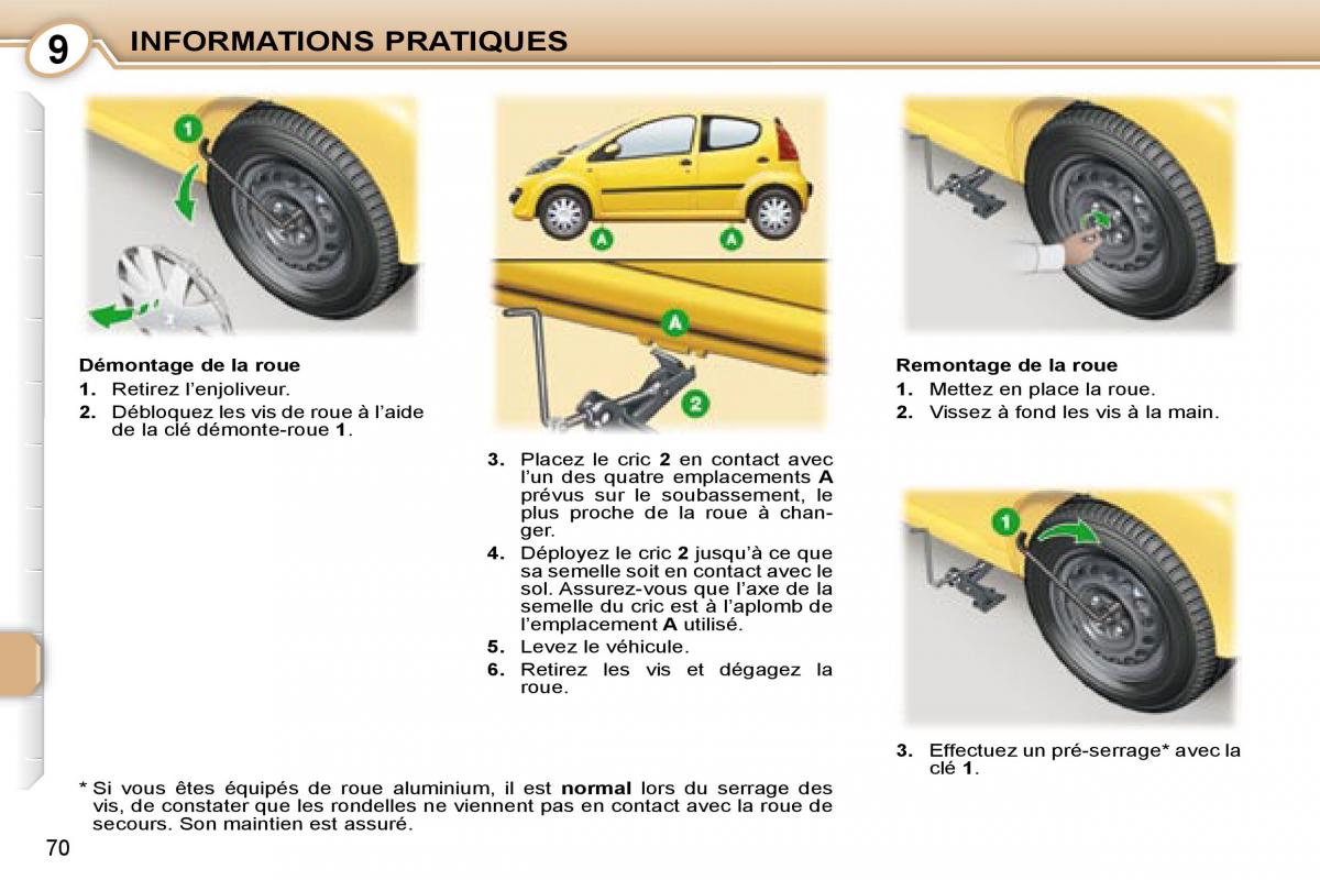 Peugeot 107 manuel du proprietaire / page 67