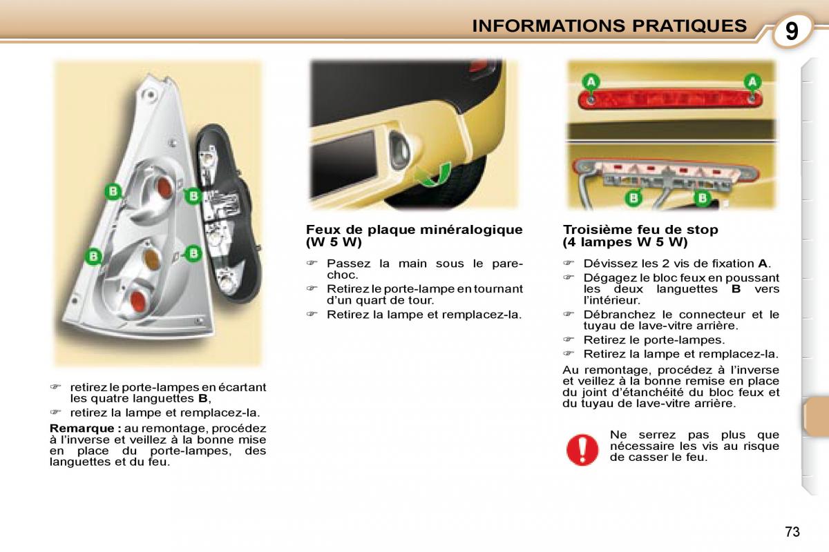 Peugeot 107 manuel du proprietaire / page 70