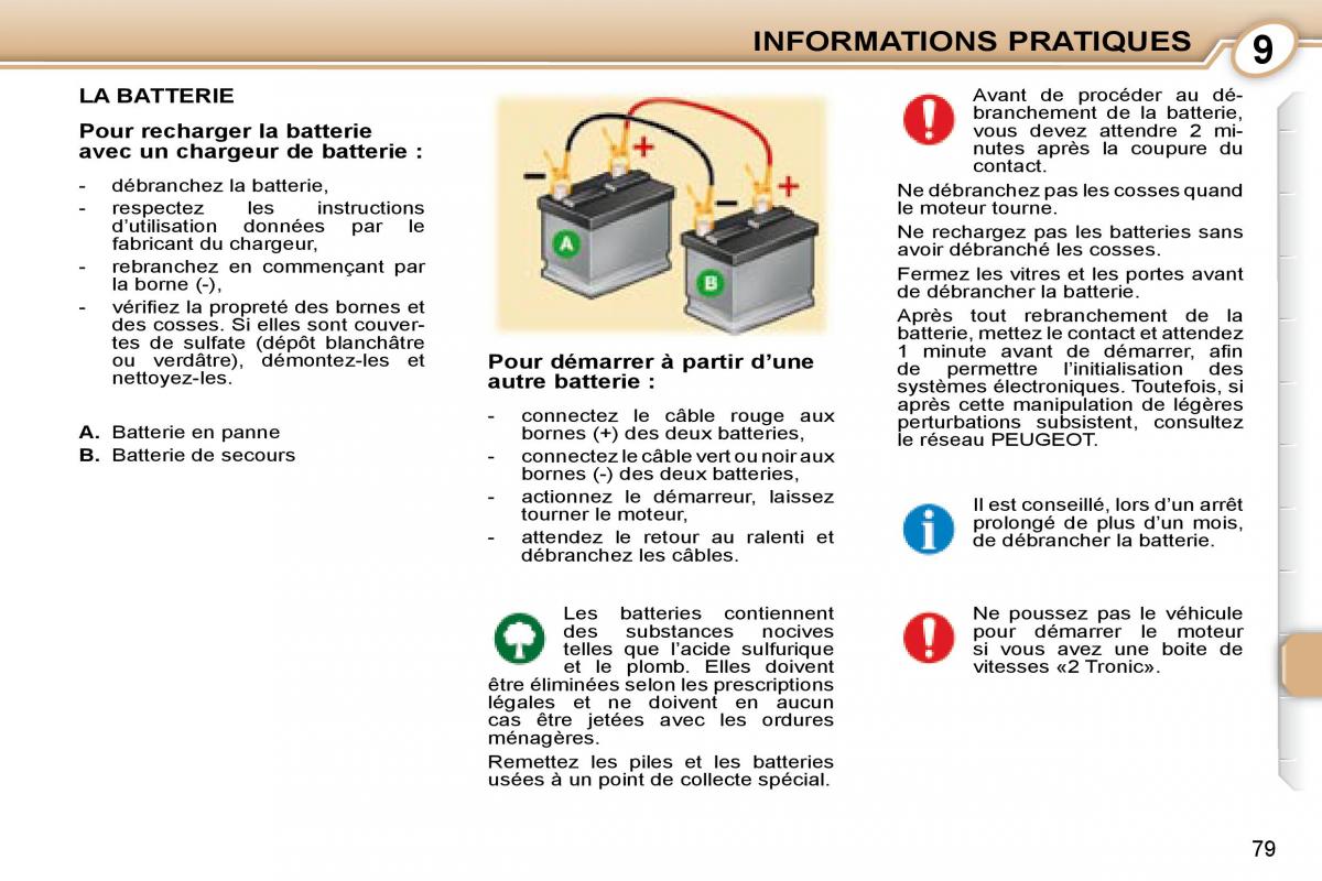 Peugeot 107 manuel du proprietaire / page 77