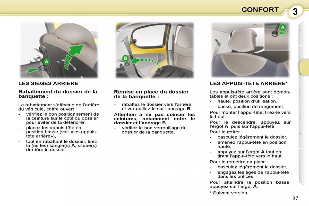 Peugeot 107 manuel du proprietaire / page 35