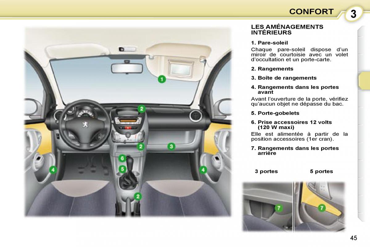 Peugeot 107 manuel du proprietaire / page 43