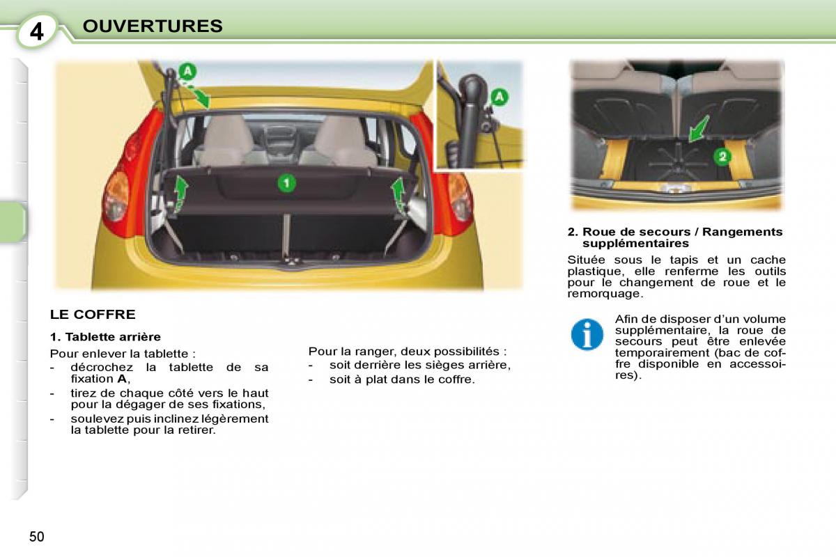 Peugeot 107 manuel du proprietaire / page 48