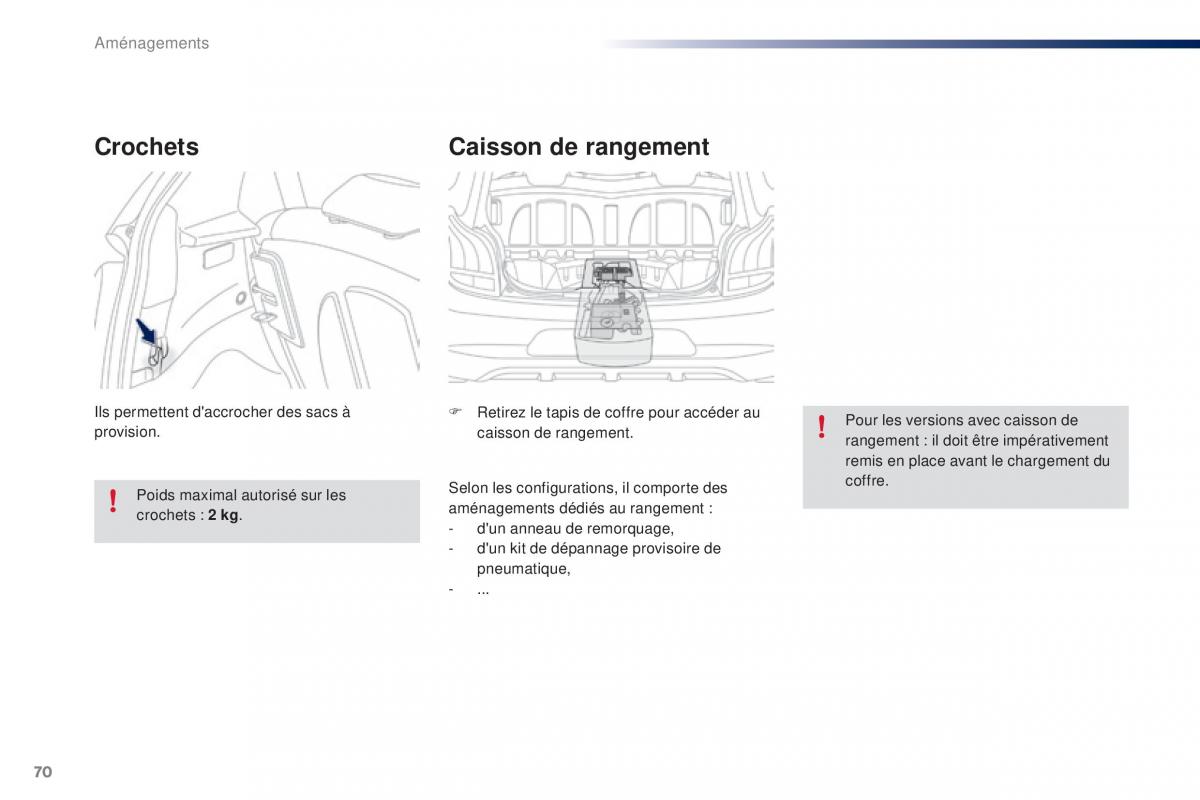 Peugeot 108 manuel du proprietaire / page 72