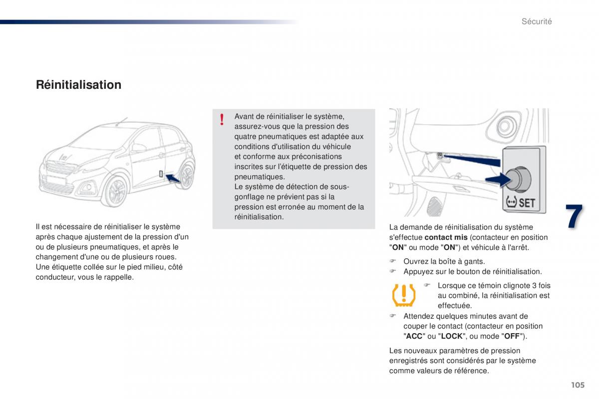 Peugeot 108 manuel du proprietaire / page 107