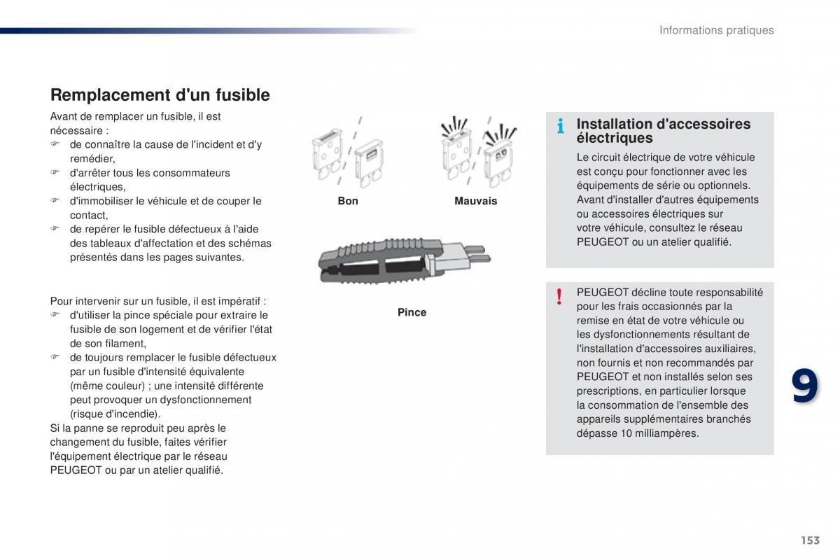 Peugeot 108 manuel du proprietaire / page 155