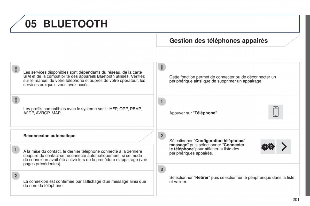 Peugeot 108 manuel du proprietaire / page 203