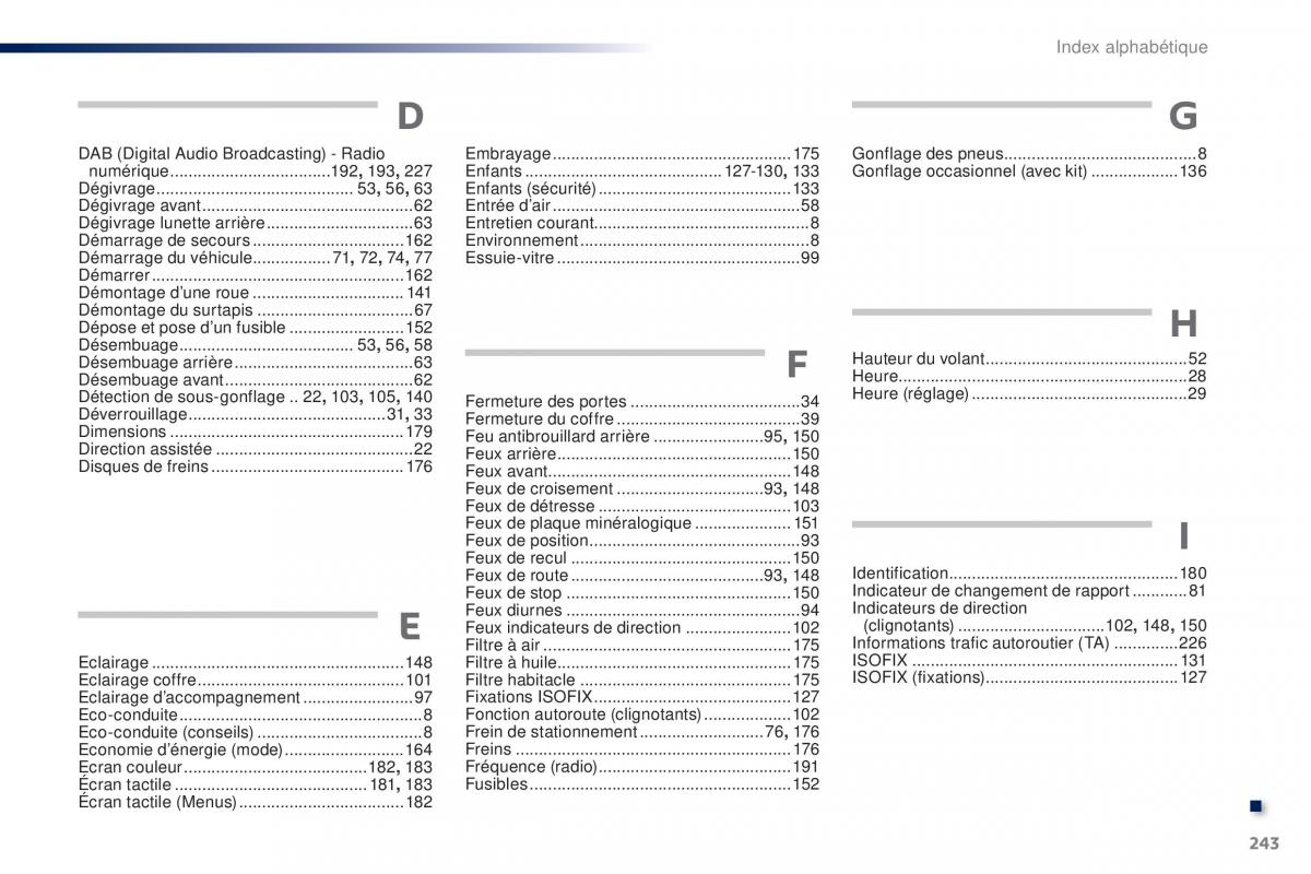 Peugeot 108 manuel du proprietaire / page 245