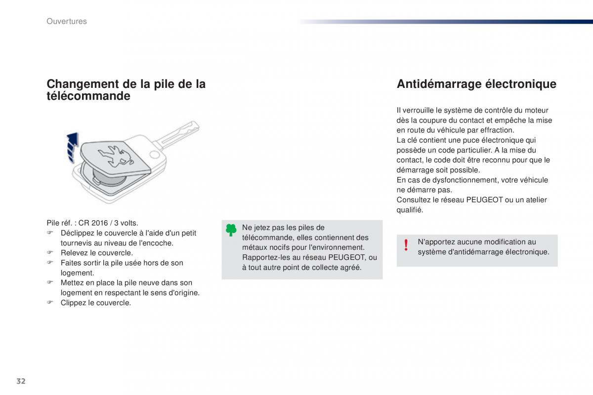 Peugeot 108 manuel du proprietaire / page 34