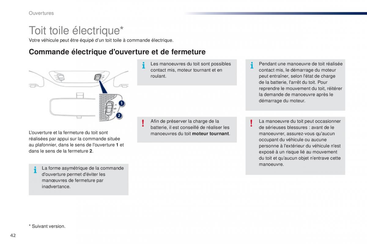 Peugeot 108 manuel du proprietaire / page 44