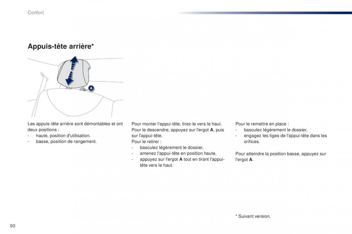 Peugeot 108 manuel du proprietaire / page 52