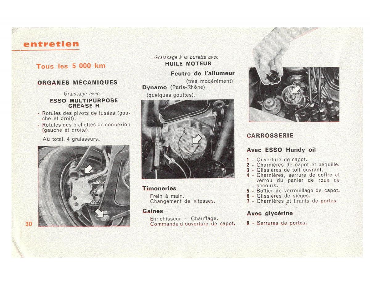 Peugeot 204 manuel du proprietaire / page 30