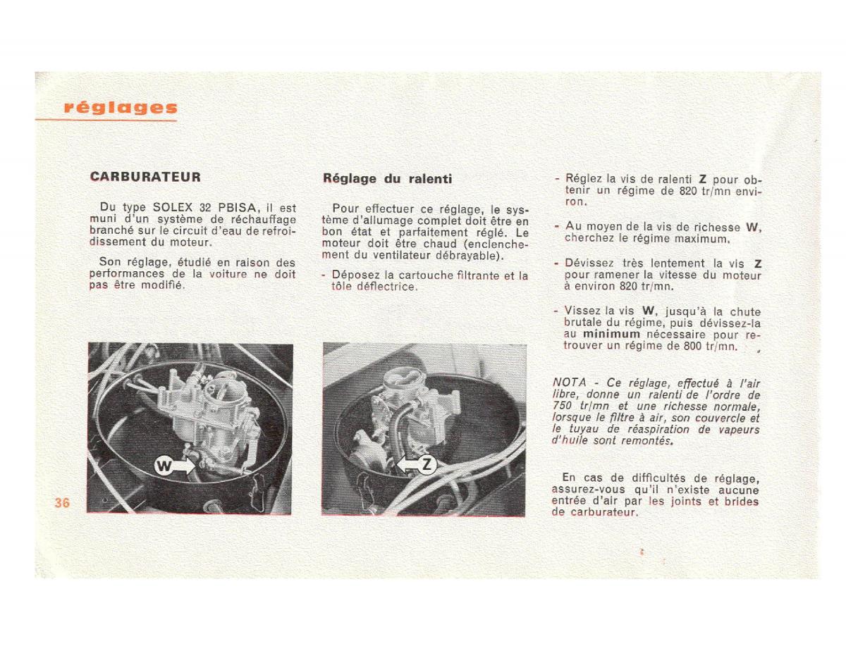 Peugeot 204 manuel du proprietaire / page 35