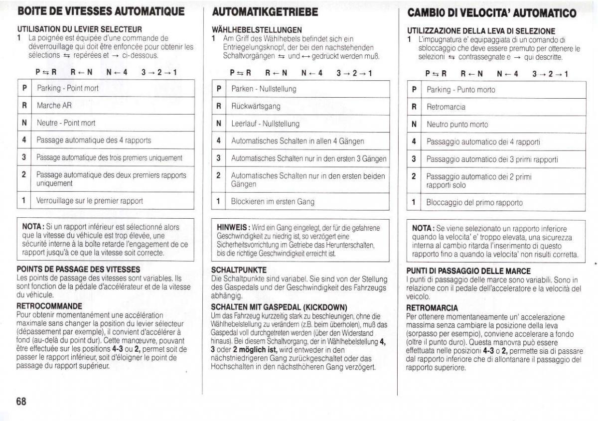 Peugeot 205 manuel du proprietaire / page 69