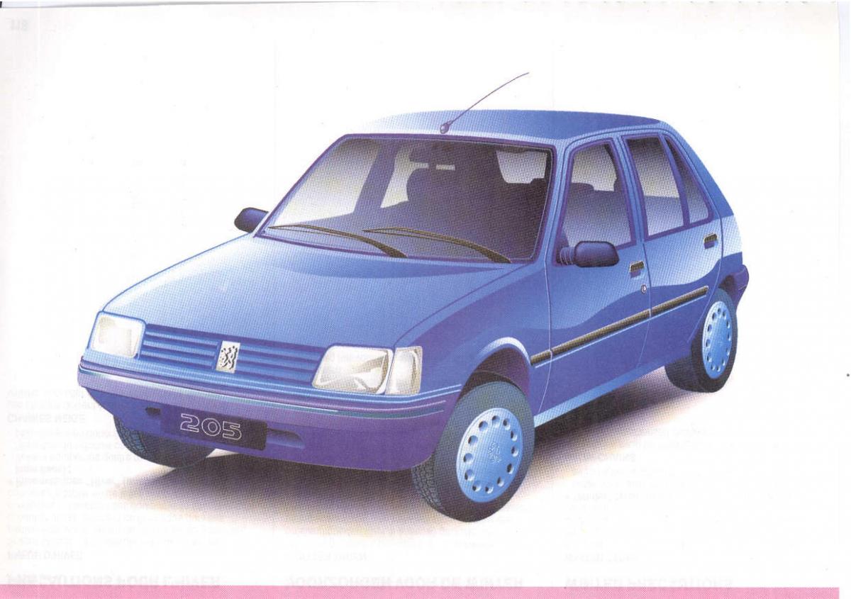 Peugeot 205 manuel du proprietaire / page 118