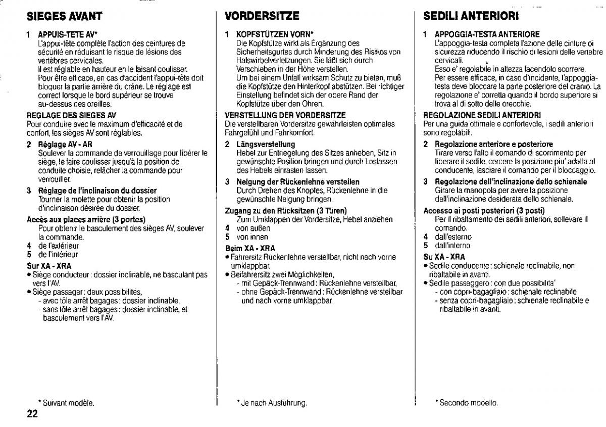 Peugeot 205 manuel du proprietaire / page 23