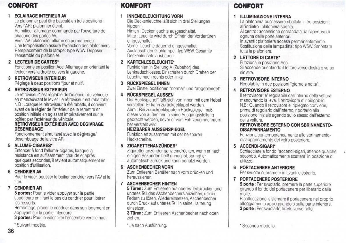 Peugeot 205 manuel du proprietaire / page 37