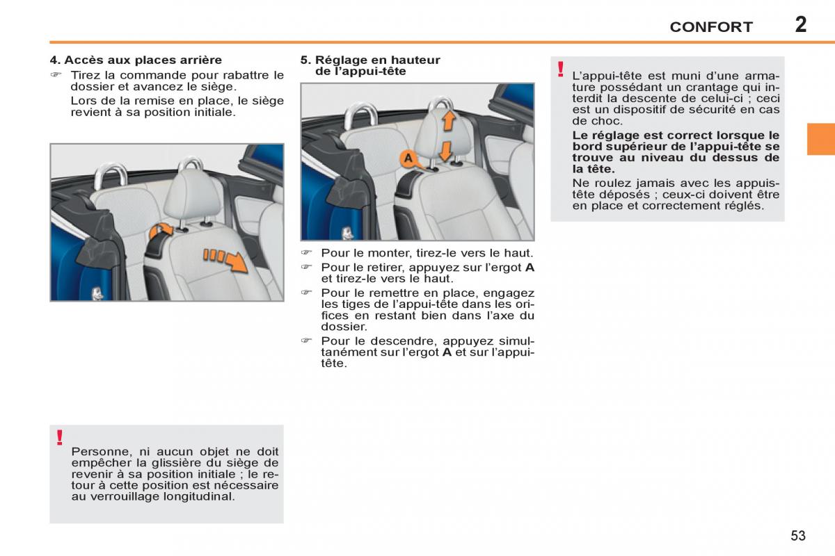 Peugeot 207 CC manuel du proprietaire / page 55