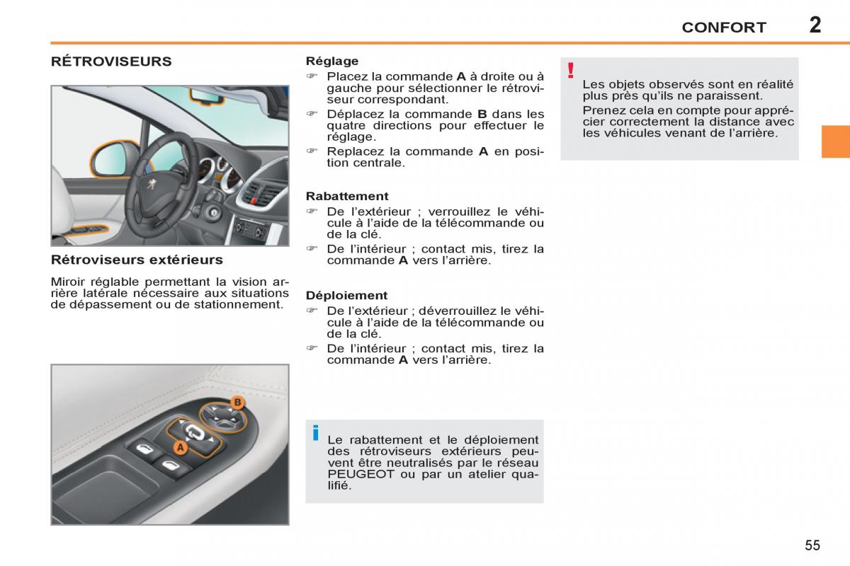 Peugeot 207 CC manuel du proprietaire / page 57