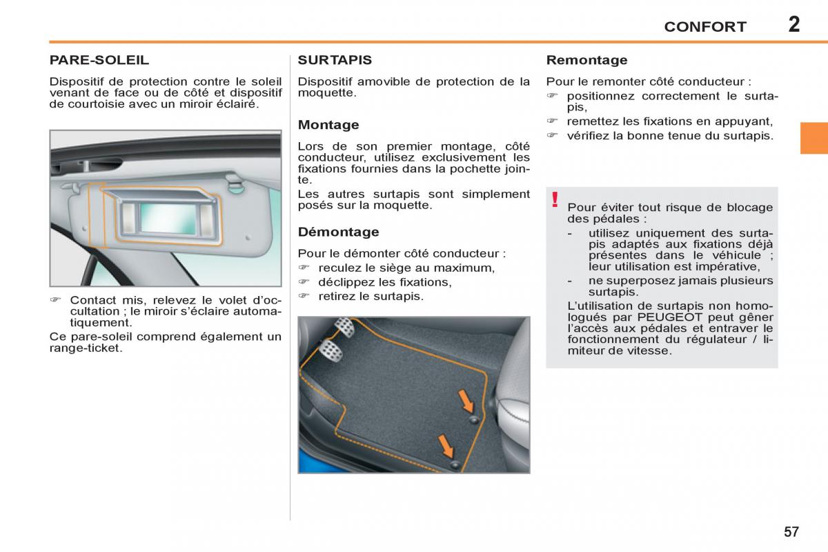 Peugeot 207 CC manuel du proprietaire / page 59