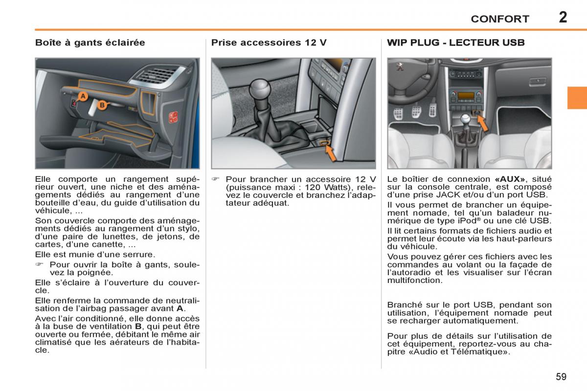 Peugeot 207 CC manuel du proprietaire / page 61