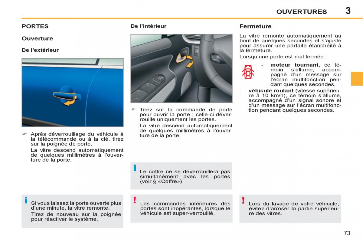 Peugeot 207 CC manuel du proprietaire / page 75